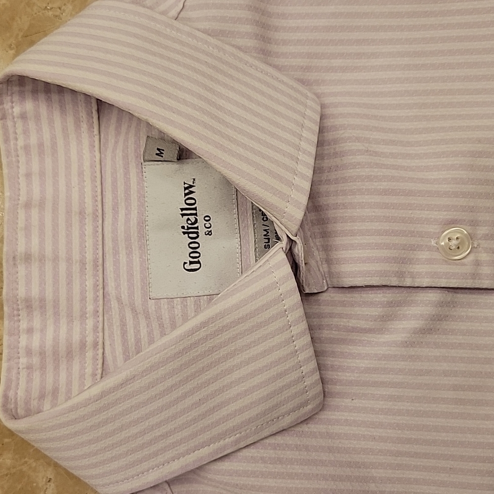 Goodfellow & CO Long-sleeved Button-down Striped Shirt, M - Picture 3 of 12